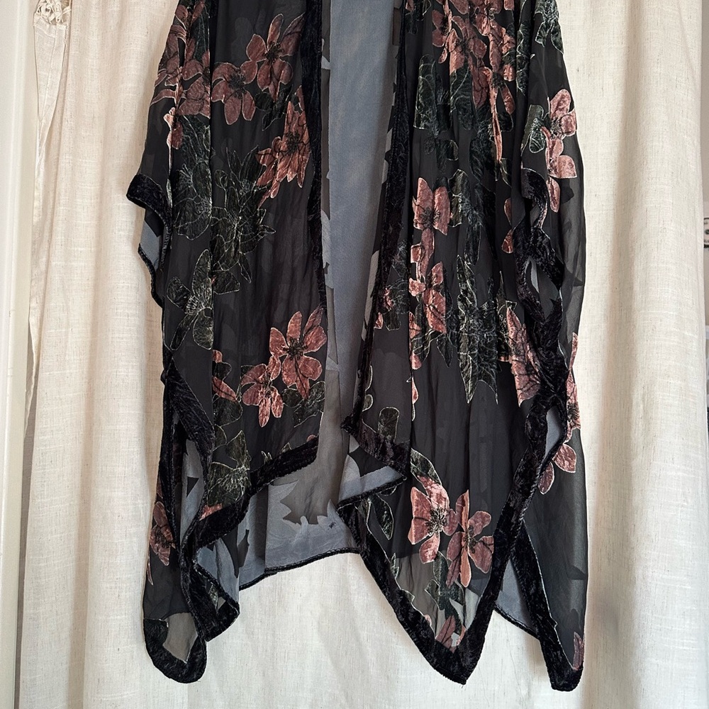 LOVESTITCH OS 
Floral Sheer Kimono Cardigan